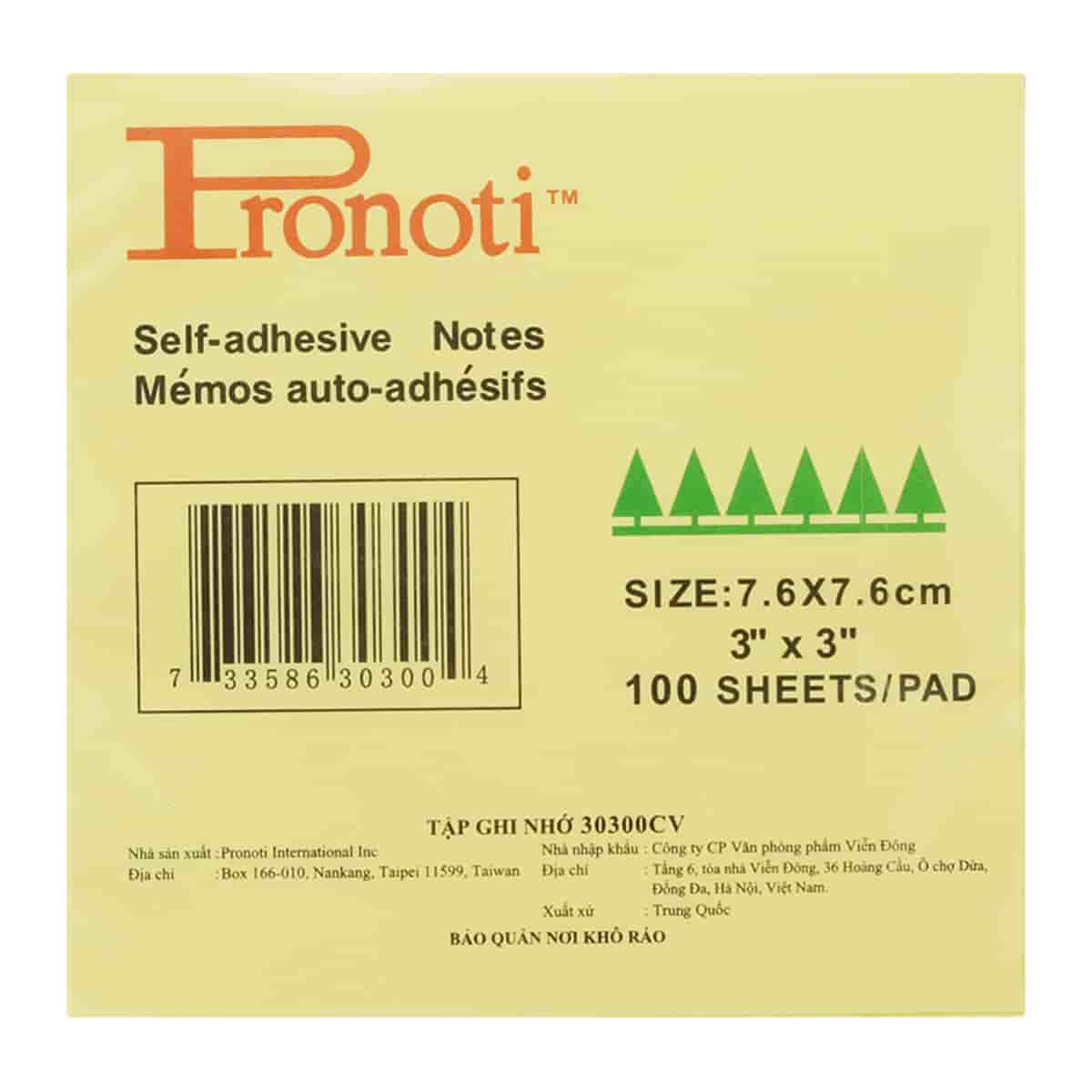 Giấy note vàng 3x3 Pronoti